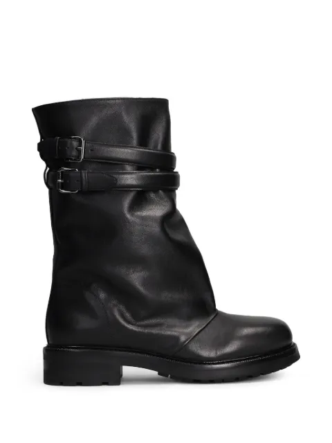 strategia shoes buckle-strap leather boots Black A6033