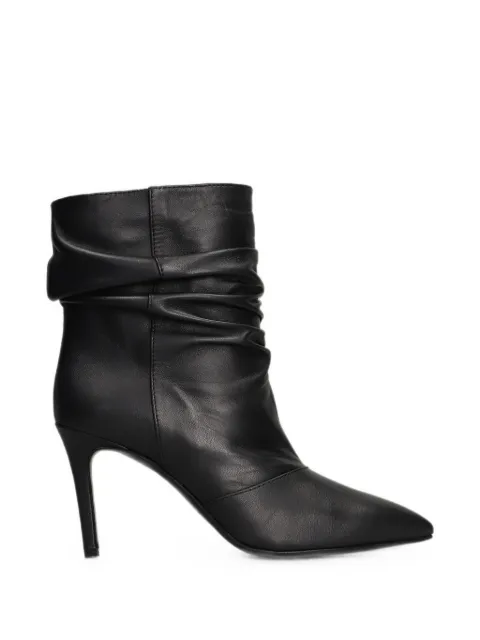 Via Roma 15 ruched pointed-toe ankle boots Black 4767