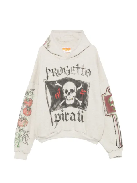 PDF graphic-print drawstring hoodie Grey DFM55043TJ113