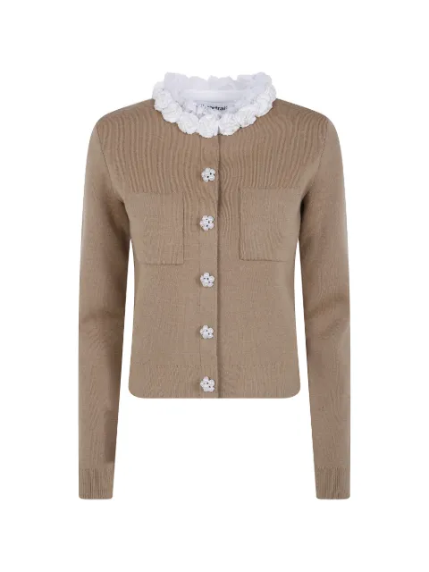 Self-Portrait brown embellished knit cardigan Neutrals AW26094CABR