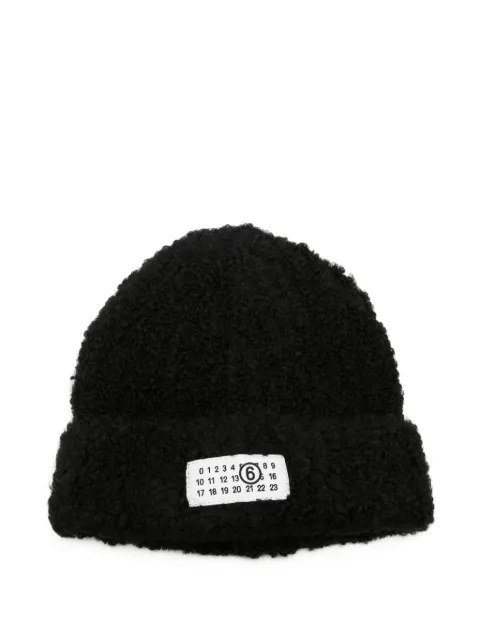 MM6 Maison Margiela logo-patch beanie hat Black S62TB0009M13342