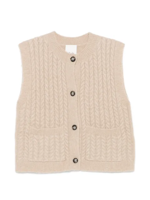 Allude cable-knit button-up cardigan Neutrals 26577081