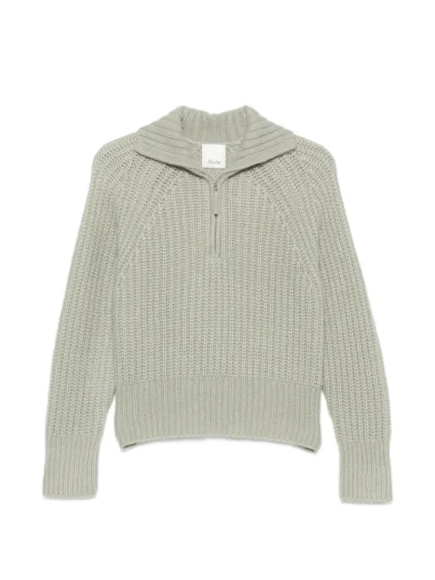 Allude ribbed-knit zip-up sweater Green 26577093