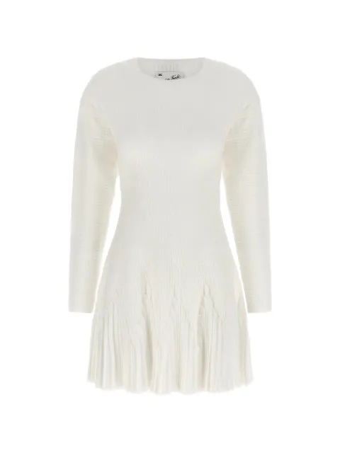 Elisabetta Franchi knit dress with ruffles Neutrals AM12S66E2