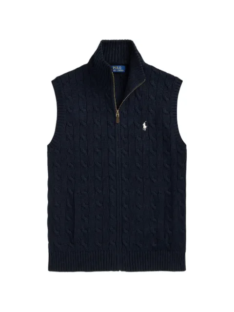 Polo Ralph Lauren cable-knit zip-up sleeveless cardigan Blue 710B23522003