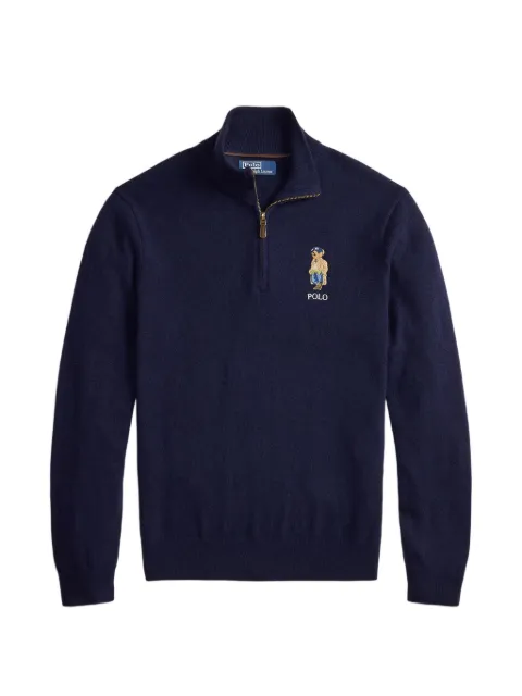 Polo Ralph Lauren Polo Bear wool quarter-zip sweater Blue 710B26798001