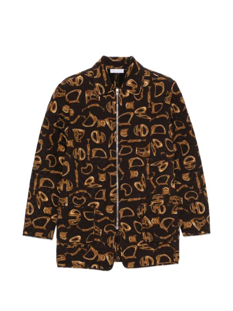 Celine Pre-Owned 2000s quilted logo-print coat Brown CE350CNG