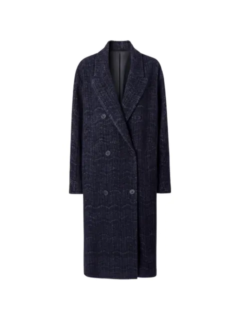 Missoni double-breasted cashmere and viscose coat Blue DS26WC09BC006H