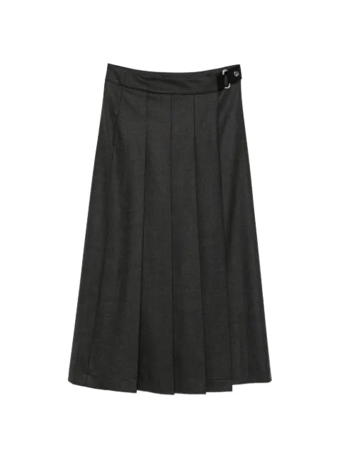 P.A.R.O.S.H. Ludy pleated buckle-fastening midi skirt Grey LUDYD621213