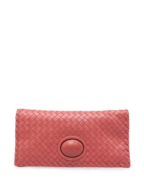 Bottega Veneta Pre-Owned 2012-2026 Nappa Intrecciato Turn Lock clutch bag Pink CW7VTZ6ZXS4I1D7Q