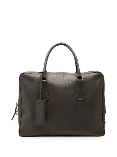 Prada Pre-Owned 2010-2026 Saffiano business bag Grey DV7I27H88G36BS11