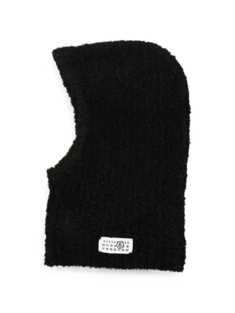 MM6 Maison Margiela logo-patch bouclé balaclava Black S62TB0010M13342