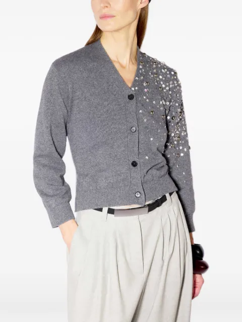Liviana Conti crystal-embellished open-back cardigan Grey F6WC04