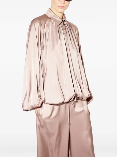 Liviana Conti gathered zip-up bomber jacket Pink F6WS94