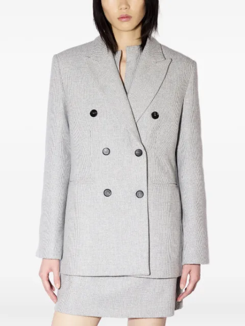 Liviana Conti Roger double-breasted micro-check blazer Grey F6WL49