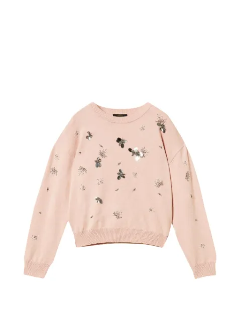 TWINSET crewneck jumper with embroidery Pink 262AP3181