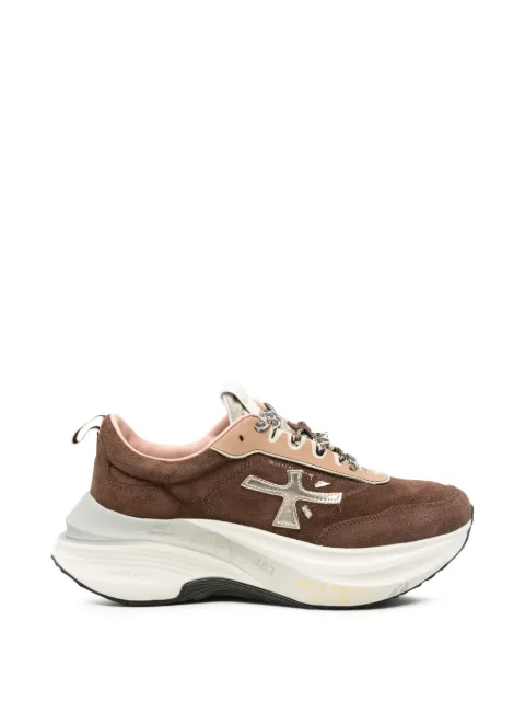 Premiata leopard-print suede sneakers Brown 8527