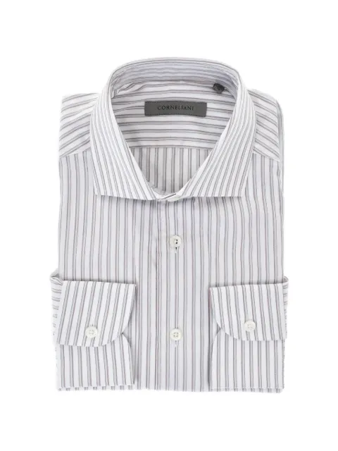 Corneliani striped cotton poplin shirt White 87P1001111310081