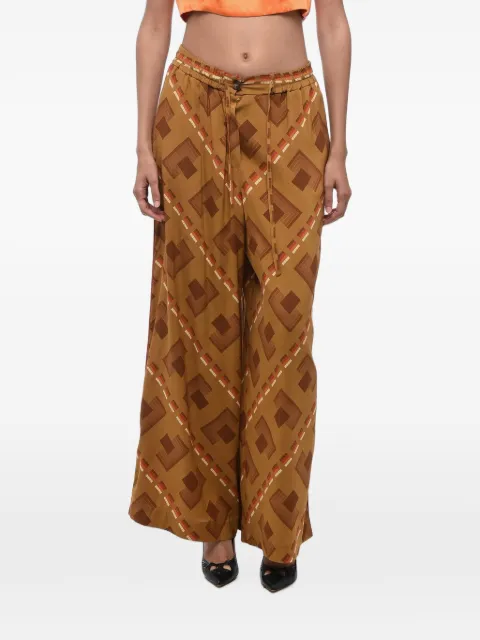 Pierre-Louis Mascia geometric-pattern palazzo pants Brown 11094SI508206