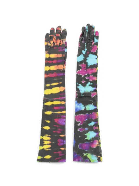 DSQUARED2 tie-dye effect leather gloves Black GLW0007189S0295M037