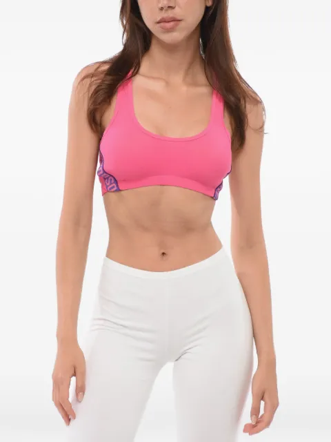 DSQUARED2 logo-tape racerback sports bra Pink D8RG84100ISA01