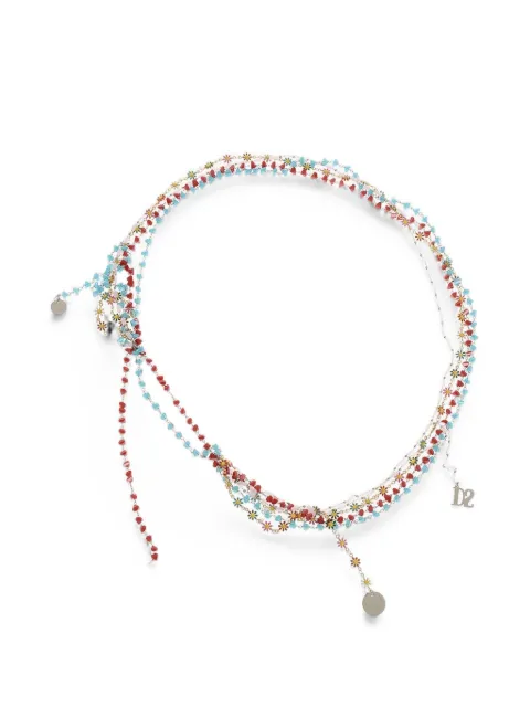 DSQUARED2 logo beaded necklace Silver NEM022037000364