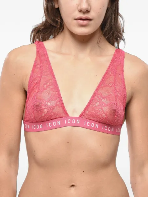 DSQUARED2 Icon lace triangle bra Pink D8R084380ISA0
