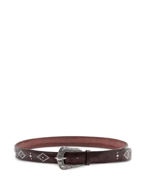 Orciani studded leather belt Brown U08446
