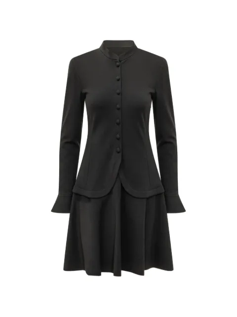 Emporio Armani unlined dress in stretch viscose with covered buttons Black EW005501AF12303
