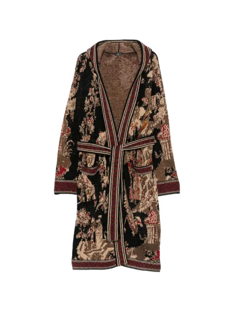ETRO jacquard-knit hooded coat Black WRKP0007AQ11J
