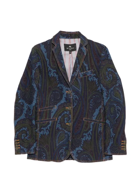 ETRO paisley-print denim jacket Blue WRNA0030AK157