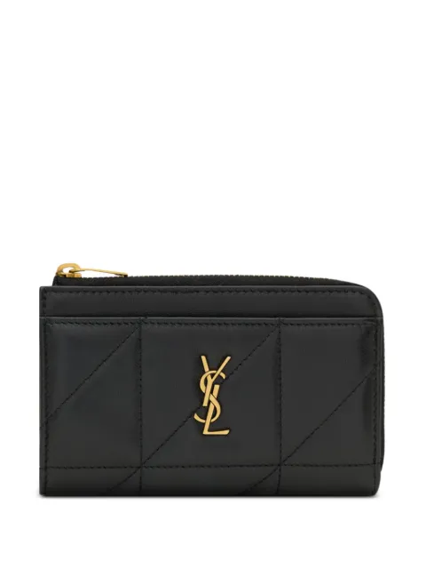 Saint Laurent Jamie zip card case in lambskin Black A003V8AAG7X