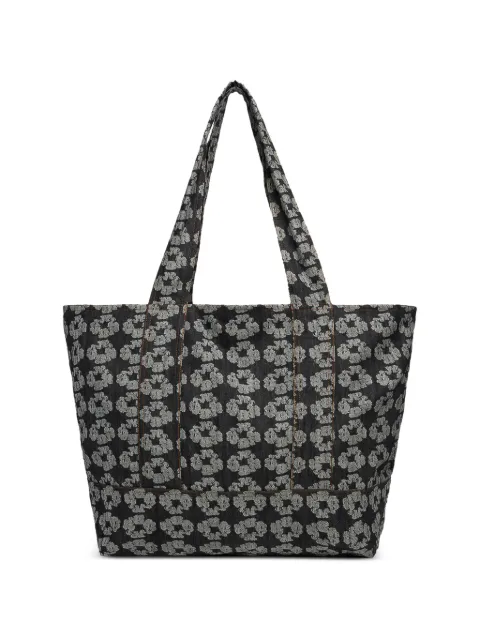 Denim Tears jacquard wreath denim tote bag Black DT868
