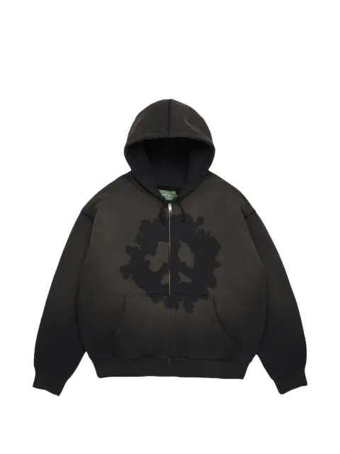 Denim Tears Peace Wreath Knockout zip-up hoodie Black DT865