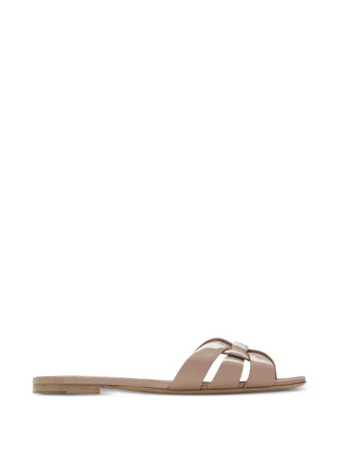 Saint Laurent Tribute mules in patent leather Neutrals 571952AAAOW