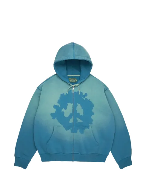 Denim Tears Peace Wreath zip-up hoodie Blue DT864