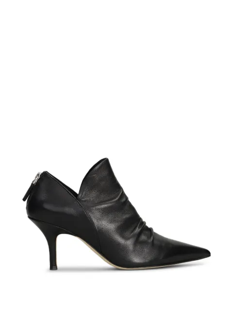 The Seller pointed-toe ruched leather ankle boots Black SE4000