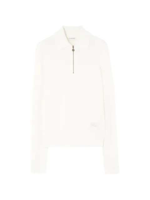 Burberry long-sleeve cashmere polo shirt Neutrals 8130878