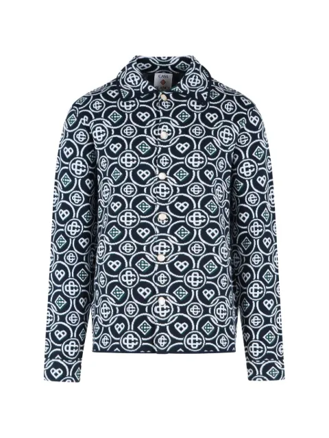 Casablanca CC Monogram cotton shirt Blue MAW26KW146501