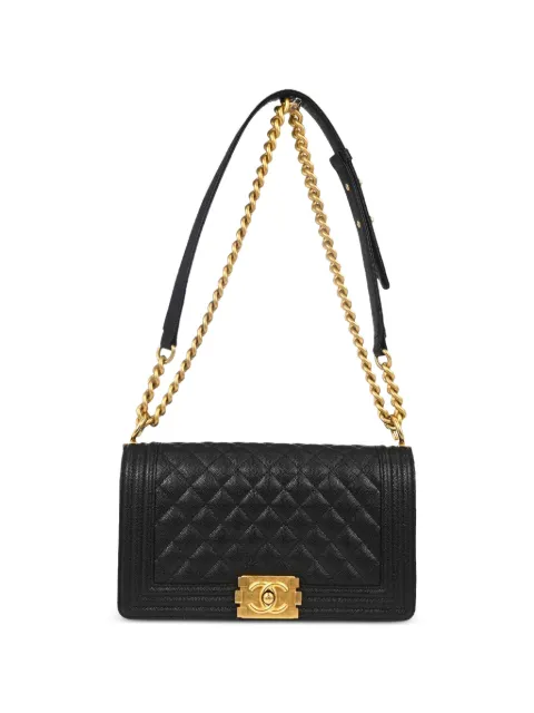 CHANEL Pre-Owned 2020s medium Boy Chanel chain shoulder bag Black NQ10820