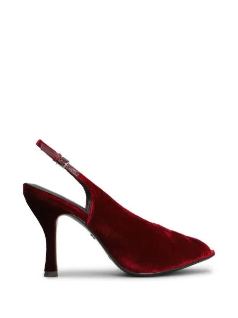 Lola Cruz Gabriette 95 velvet pumps Red 047Z70BK