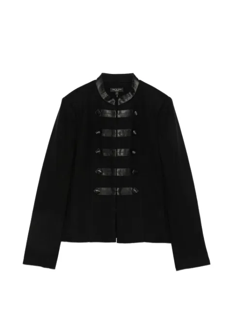 rag & bone militare leather-trim jacket Black RAER26F4MTA