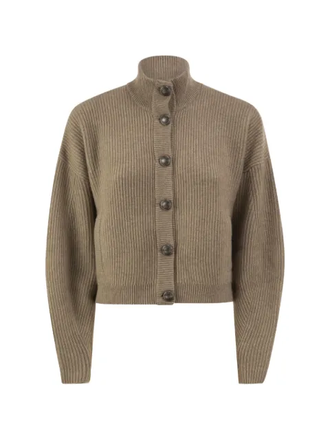 Brunello Cucinelli English rib-knit cashmere cardigan Brown M12750806C077