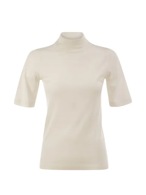 Brunello Cucinelli high-neck elbow-length cashmere sweater White M13800004C159