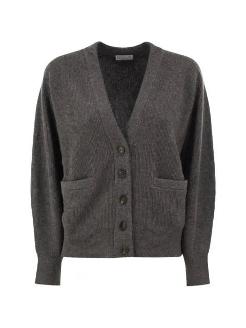 Brunello Cucinelli ribbed-knit cashmere cardigan Grey M12175406C079