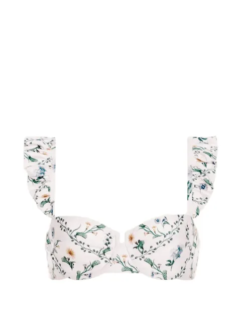 Agua By Agua Bendita Kiwi Brisa ruffled bikini top White 22040IVORY