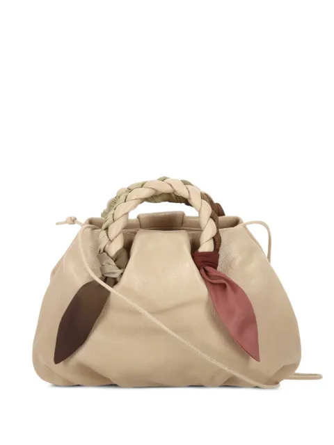 Hereu small Bombom braided-handle drawstring tote bag Neutrals BOMFOWBA26BEIGE
