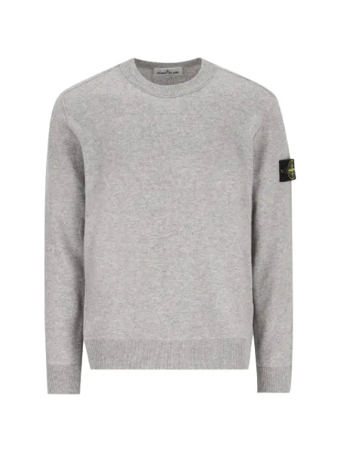 Stone Island logo-patch crew-neck sweater Grey L2S155100021S00B4