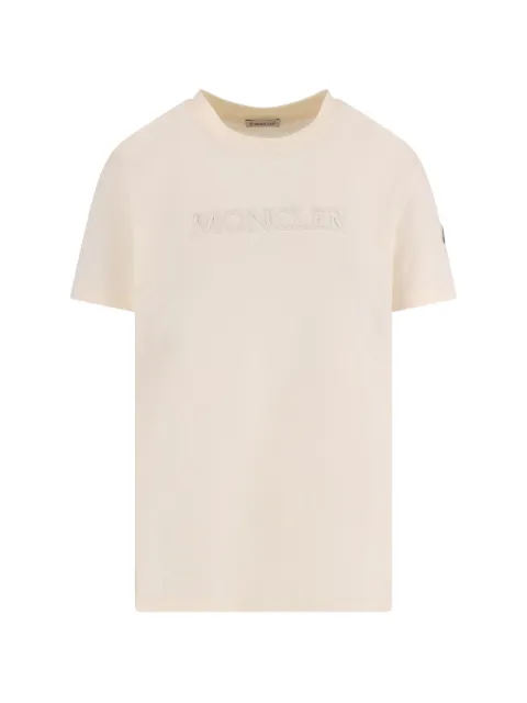 Moncler embroidered tonal-logo cotton T-Shirt Neutrals 8C0002189AUO