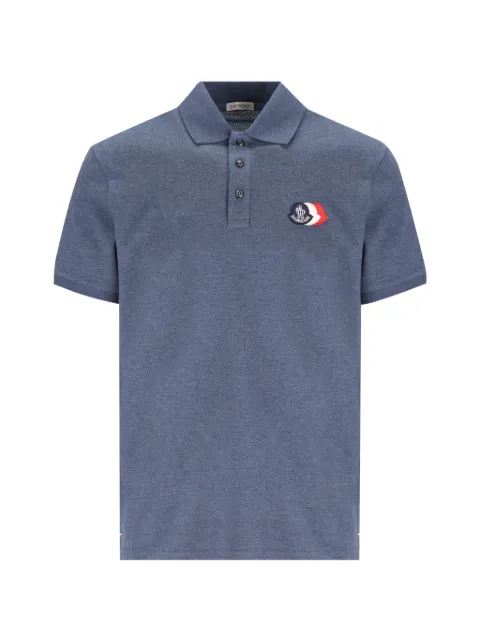 Moncler cotton piquet polo shirt Blue L20918A0001289A16